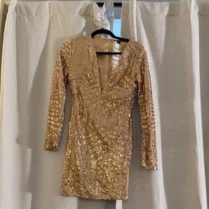 Windsor Gold Sequin Mini Dress